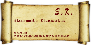 Steinmetz Klaudetta névjegykártya